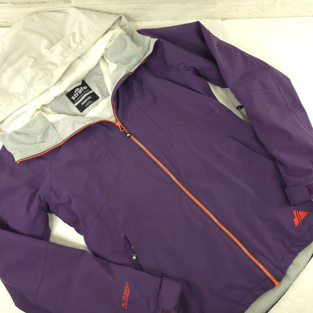 STRAFE Silver Queen WOMEN'S SIZE MED Snow Ski PURPLE Jacket Hooded Polartec - Picture 1 of 16